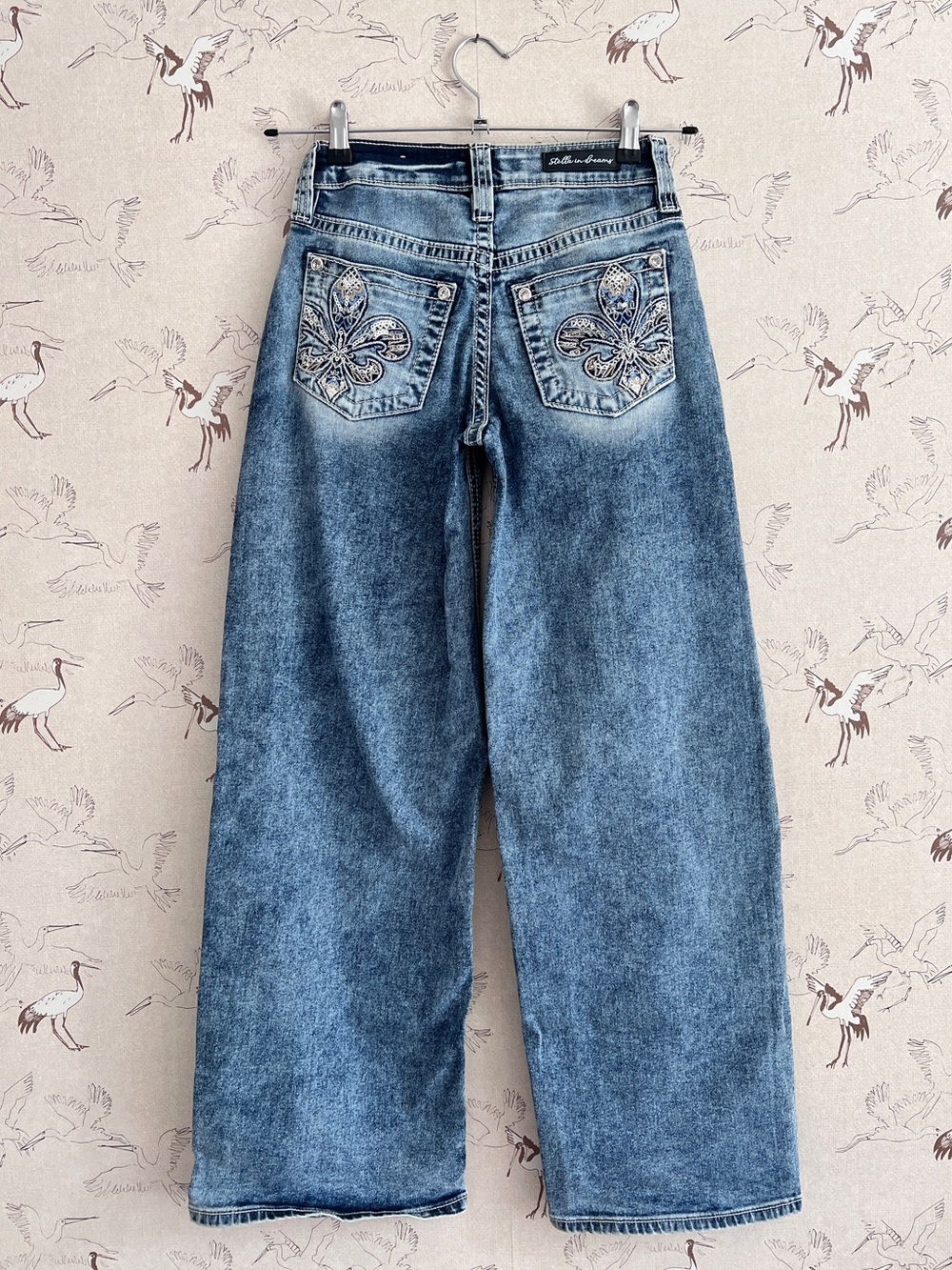 Stella in dreams Y2K low rise wide leg embellished jeans‎